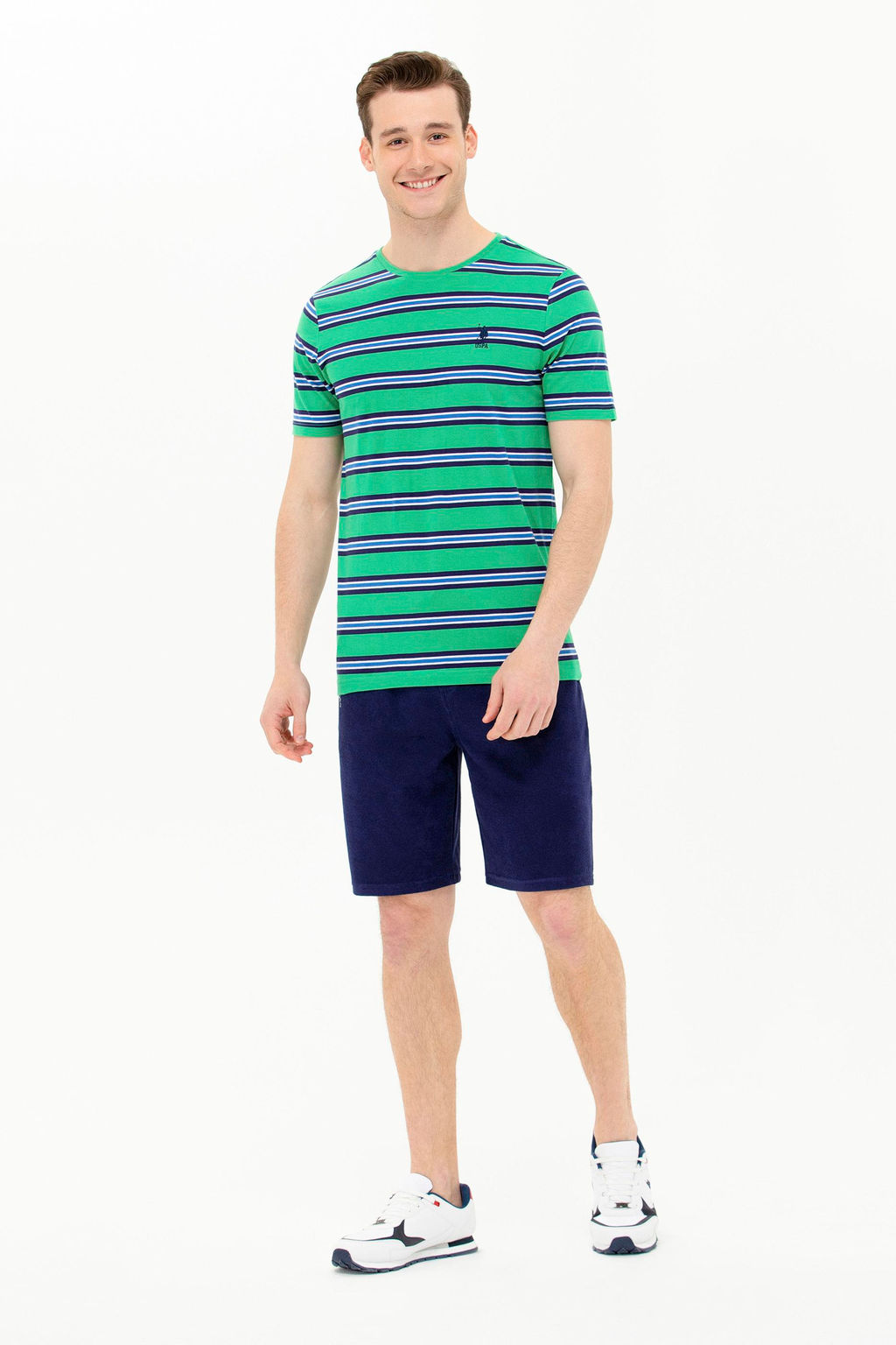 U. S. Polo Assn Мужская зеленая футболка с круглым вырезом - U.s. polo assn фото 4