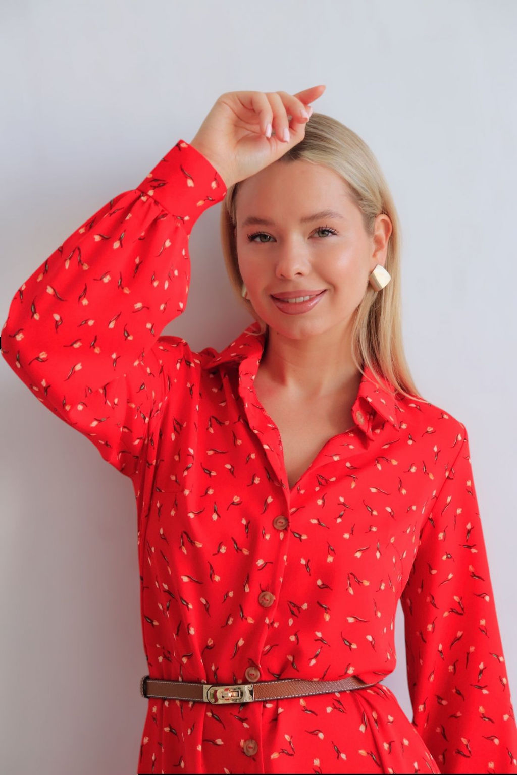 Martichelli Платье-рубашка красное  фото 4