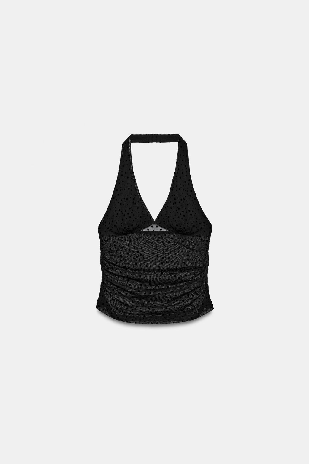 TOP HALTER PLUMETI / Negro