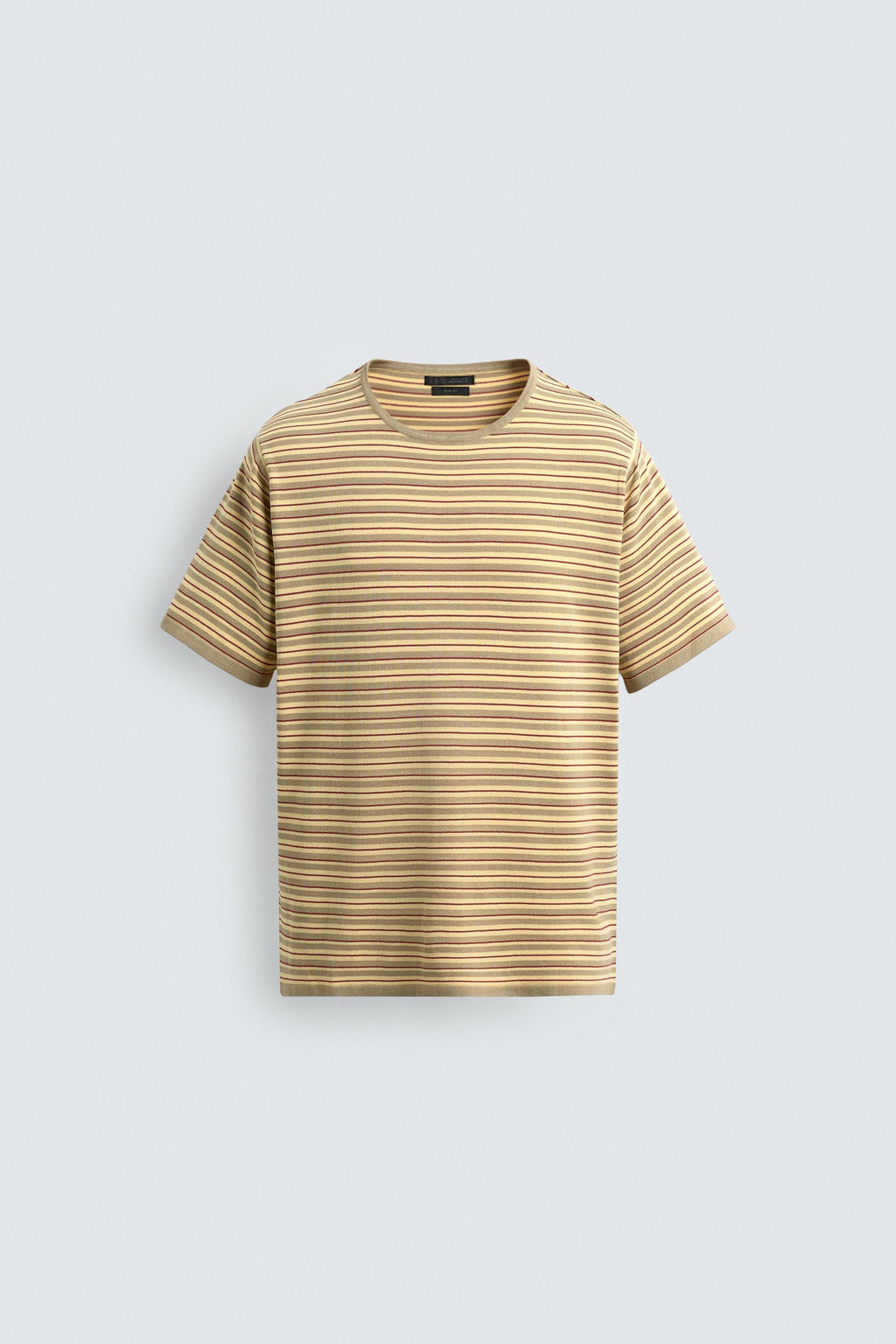CAMISETA JACQUARD RAYAS / Amarillo