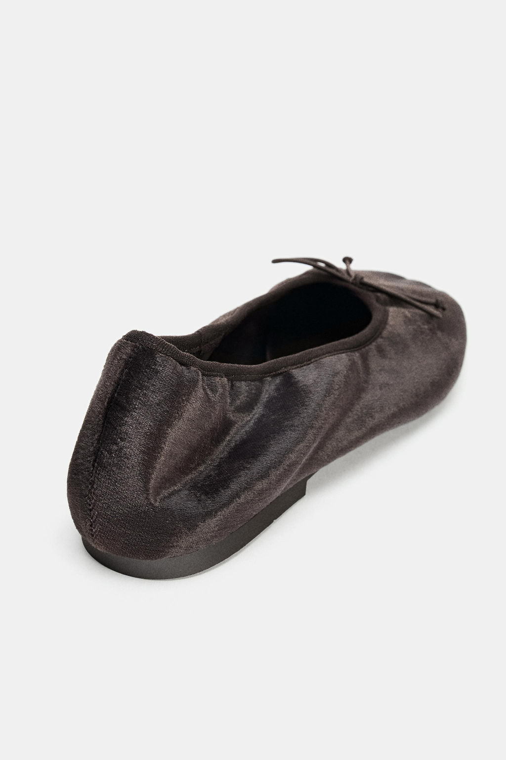 VELVET-EFFECT BALLERINA FLATS WITH BOW - Zara фото 10