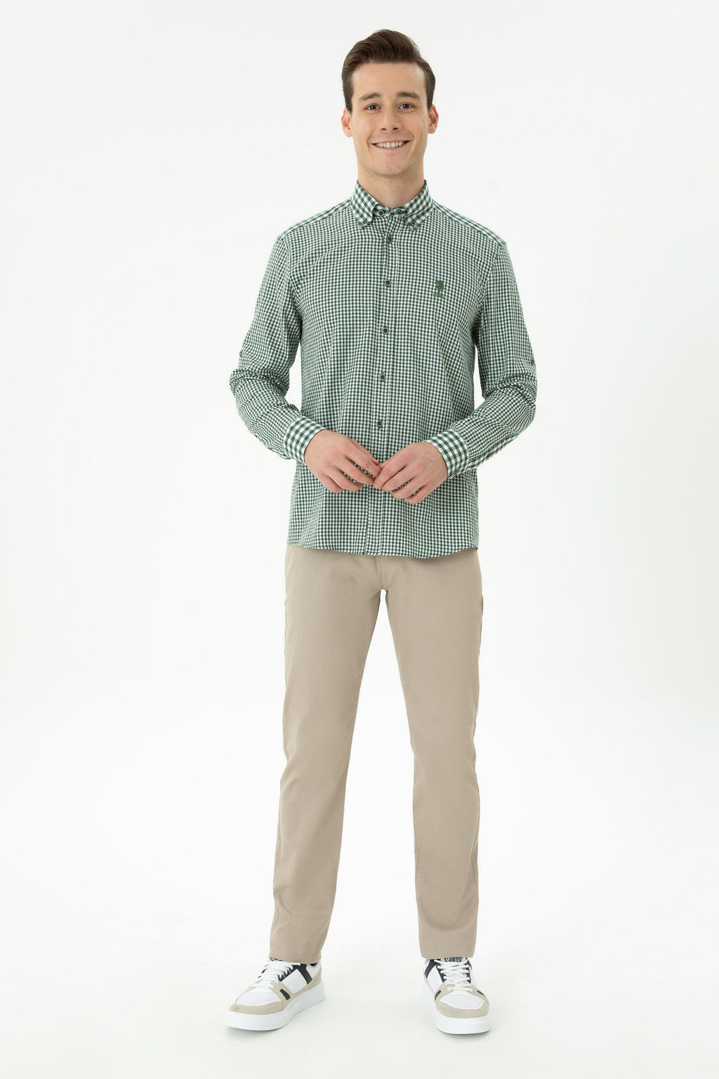 Мужская зеленая рубашка с длинным рукавом - U.s. polo assn фото 11