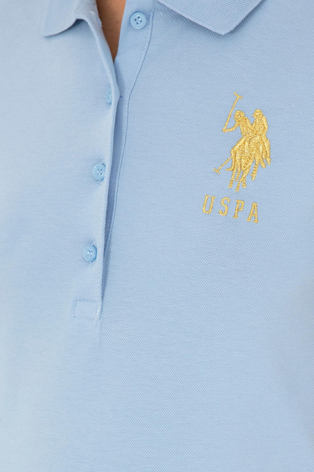 Женская голубая базовая футболка - U.s. polo assn фото 7