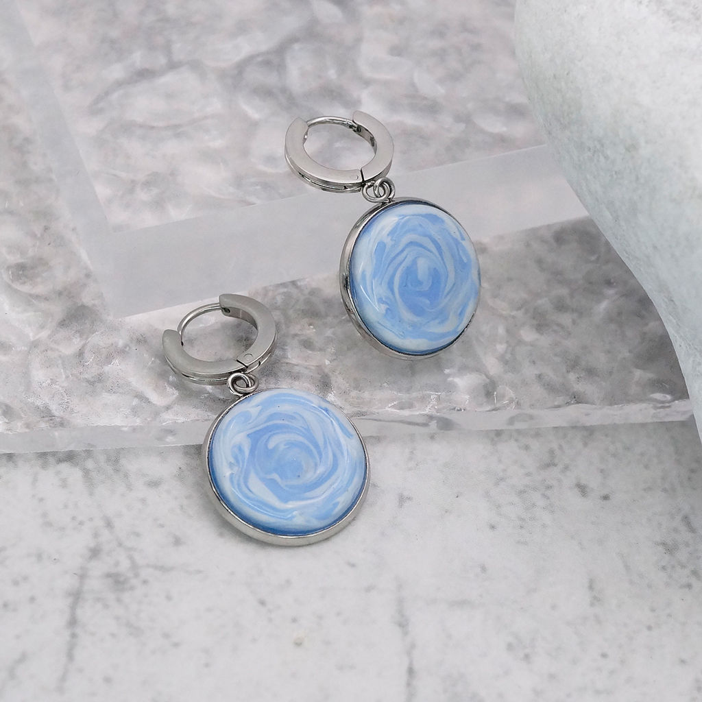 Серьги из муранского стекла PINK CLOUD LS3523 - Vloes фото 2