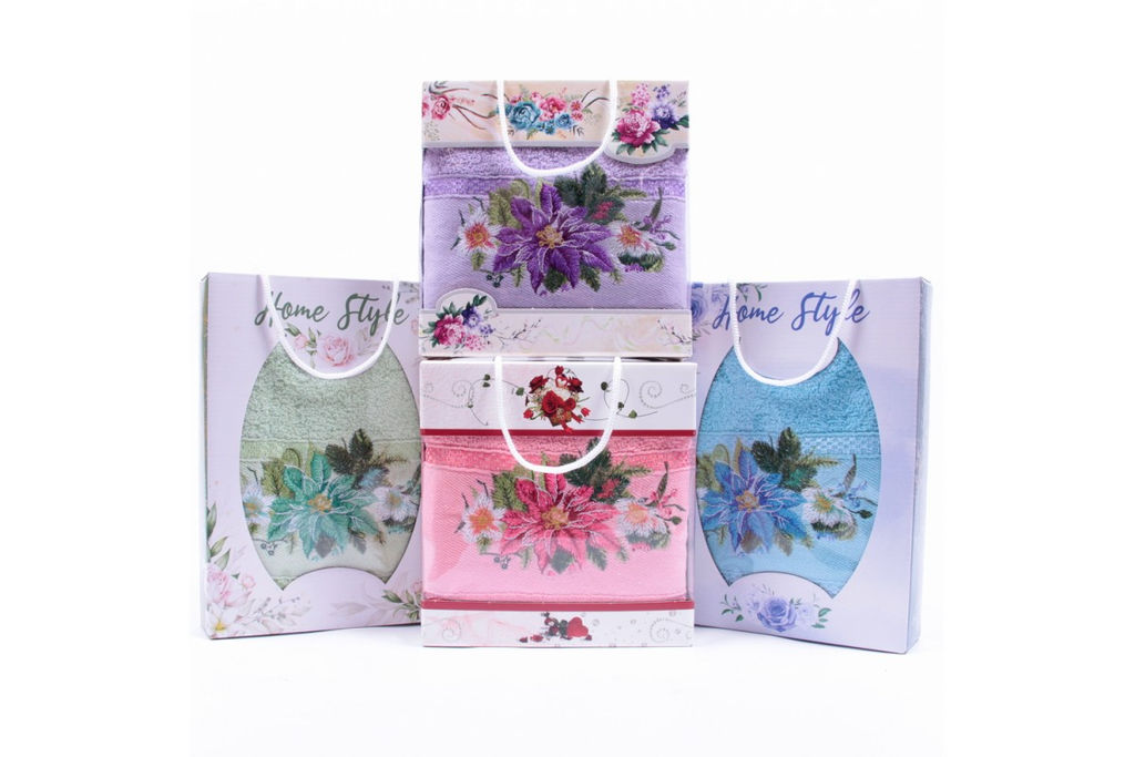 Набор полотенец махровых Яркий букет R00019 в коробке Л