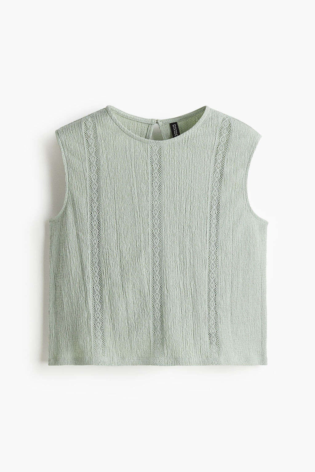 Blusa efecto arrugado con inserciones de encaje - H&m фото 2