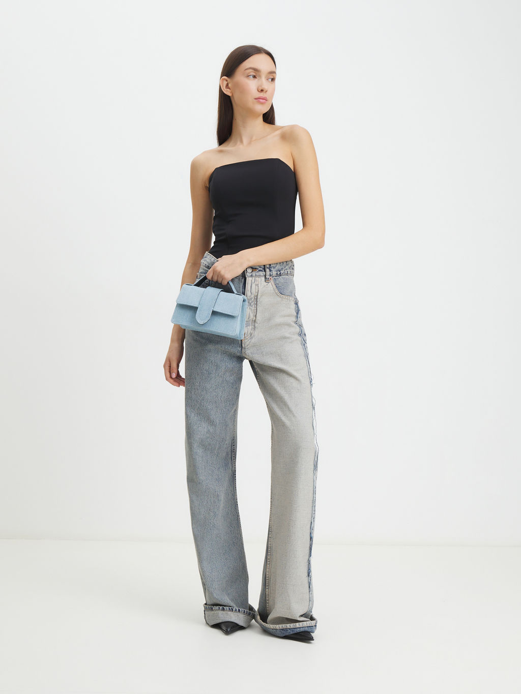 Женская сумка с ручками из денима TENDANCE Артикул 4248264, светло-голубой  фото 7