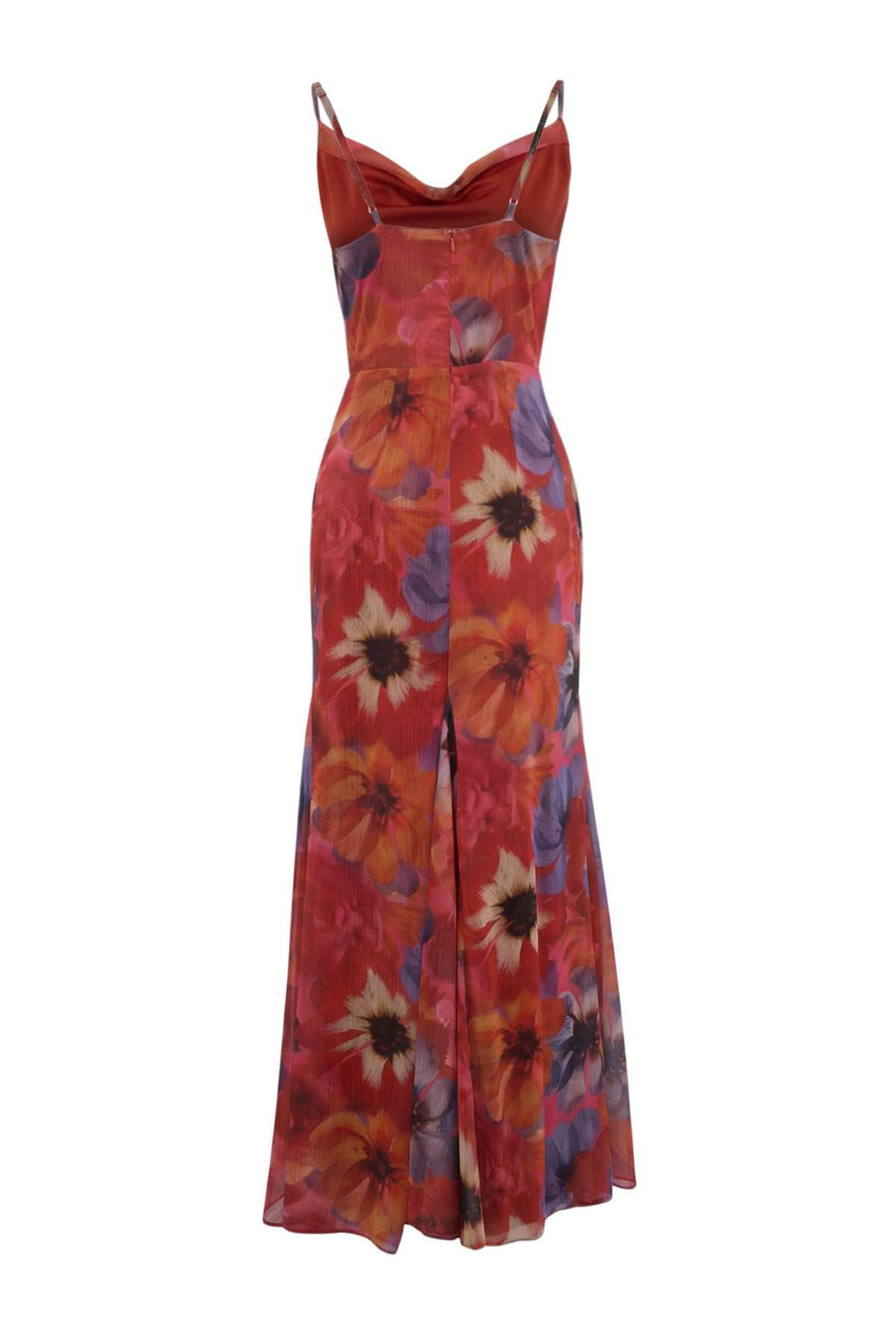 Bordo Cicekli Dokuma Sifon Maxi Abiye & Mezuniyet Elbisesi - Trendyolmilla фото 6