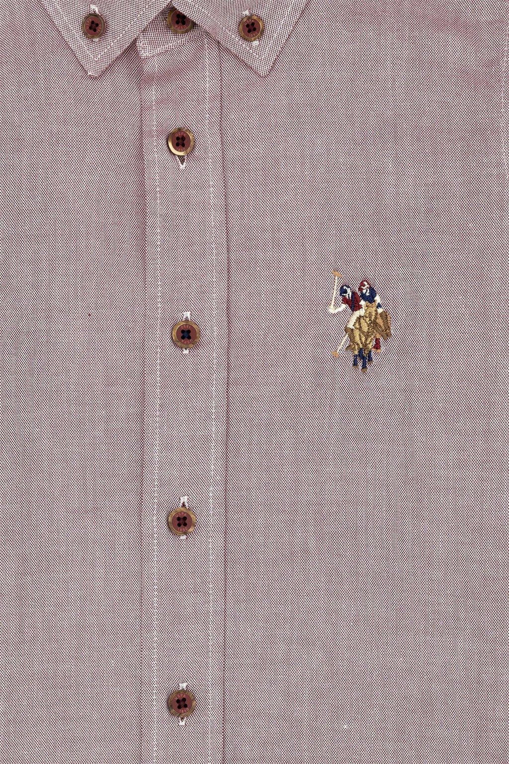 Базовая рубашка вишневого цвета с длинным рукавом для мальчика Неожиданная скидка в корзине - U.s. polo assn фото 3