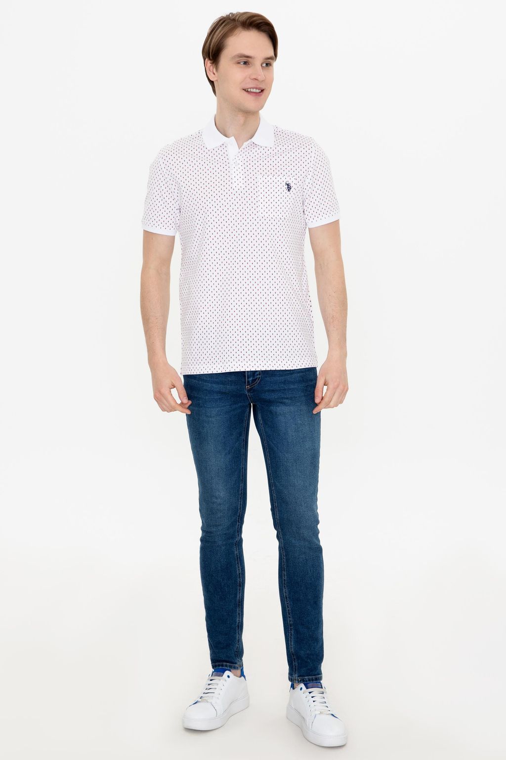U. S. Polo Assn Мужская красная футболка с воротником-поло - U.s. polo assn фото 4