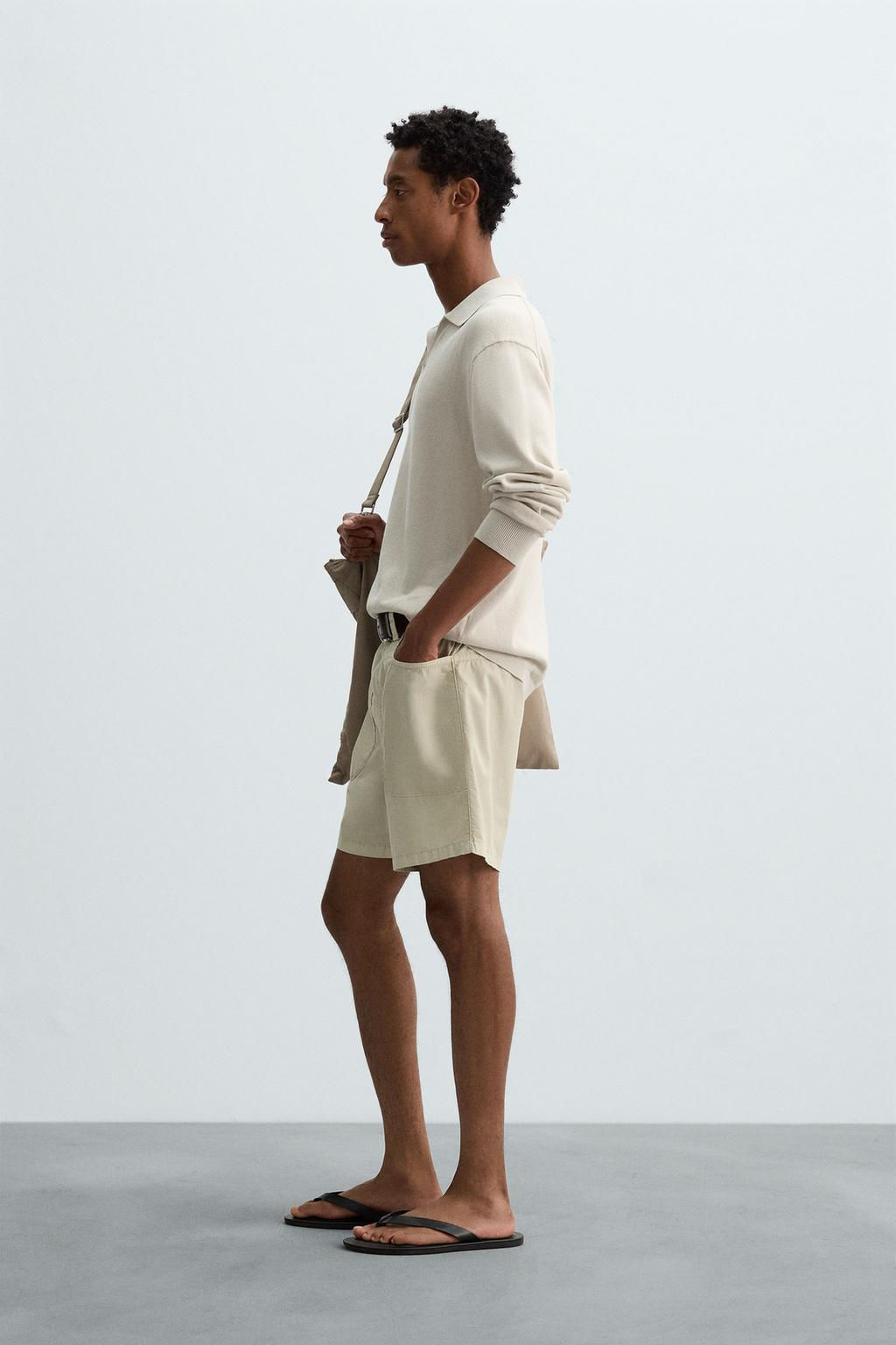 WASHED COTTON BERMUDA SHORTS - Zara фото 34