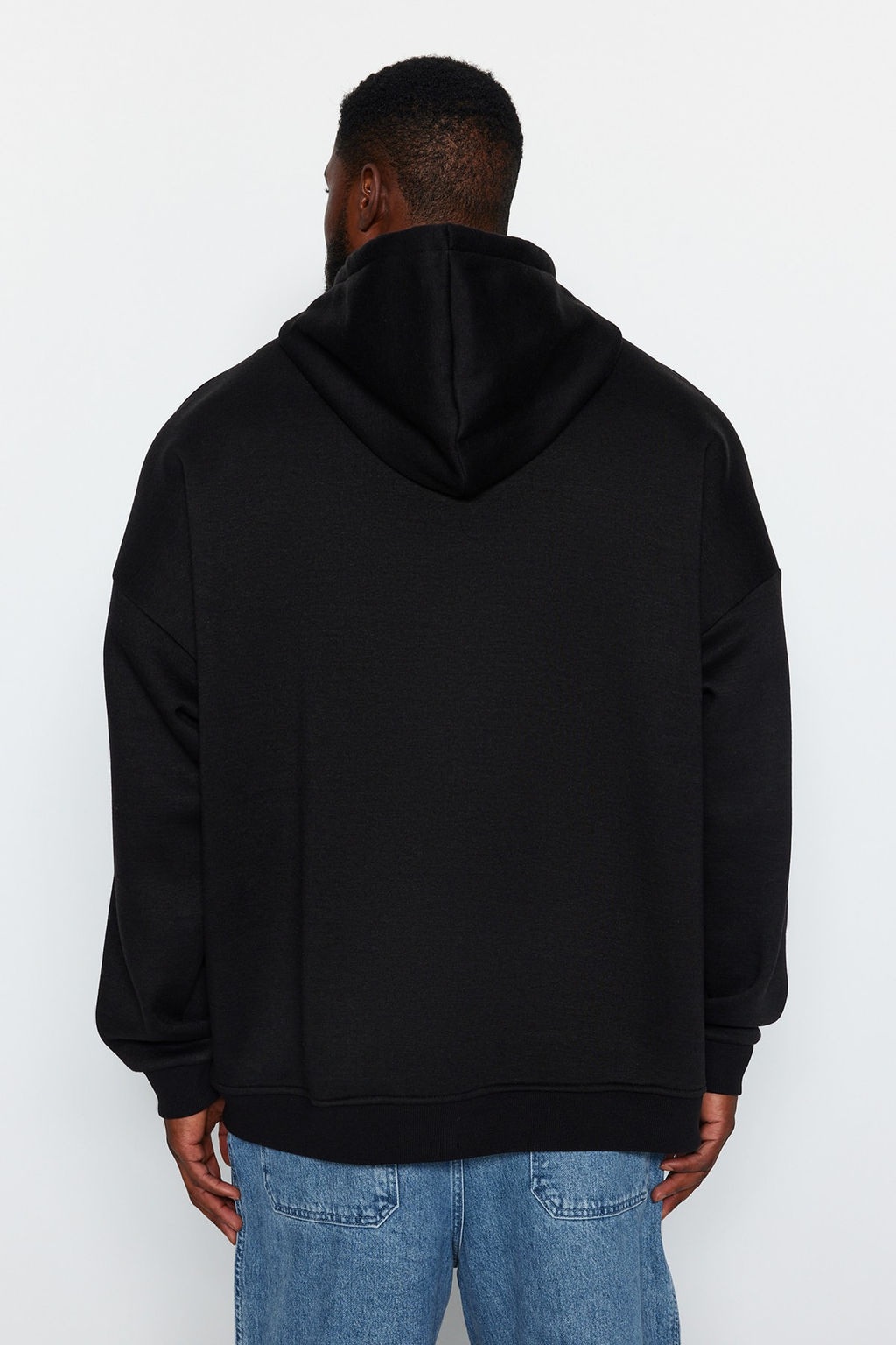 TRENDYOL MAN Kahverengi Unisex Buyuk Beden Oversize/Genis Kesim Bask?l? Ici Polar Pamuk Sweatshirt TMNAW24AO00021 - Trendyolmilla фото 6