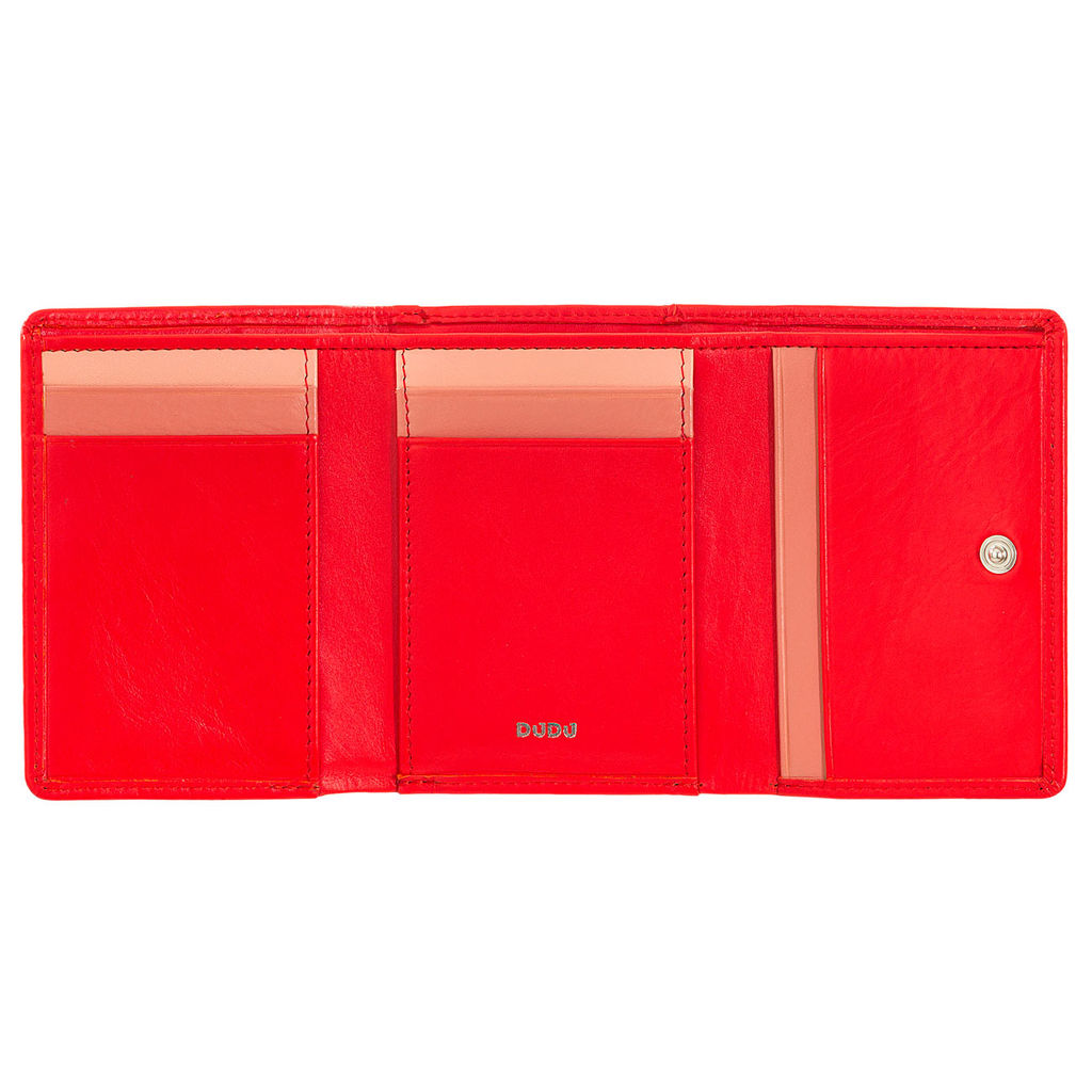 Итальянский женский кожаный кошелек DuDu серии Corsica | огненно-красный - Dudubags фото 2