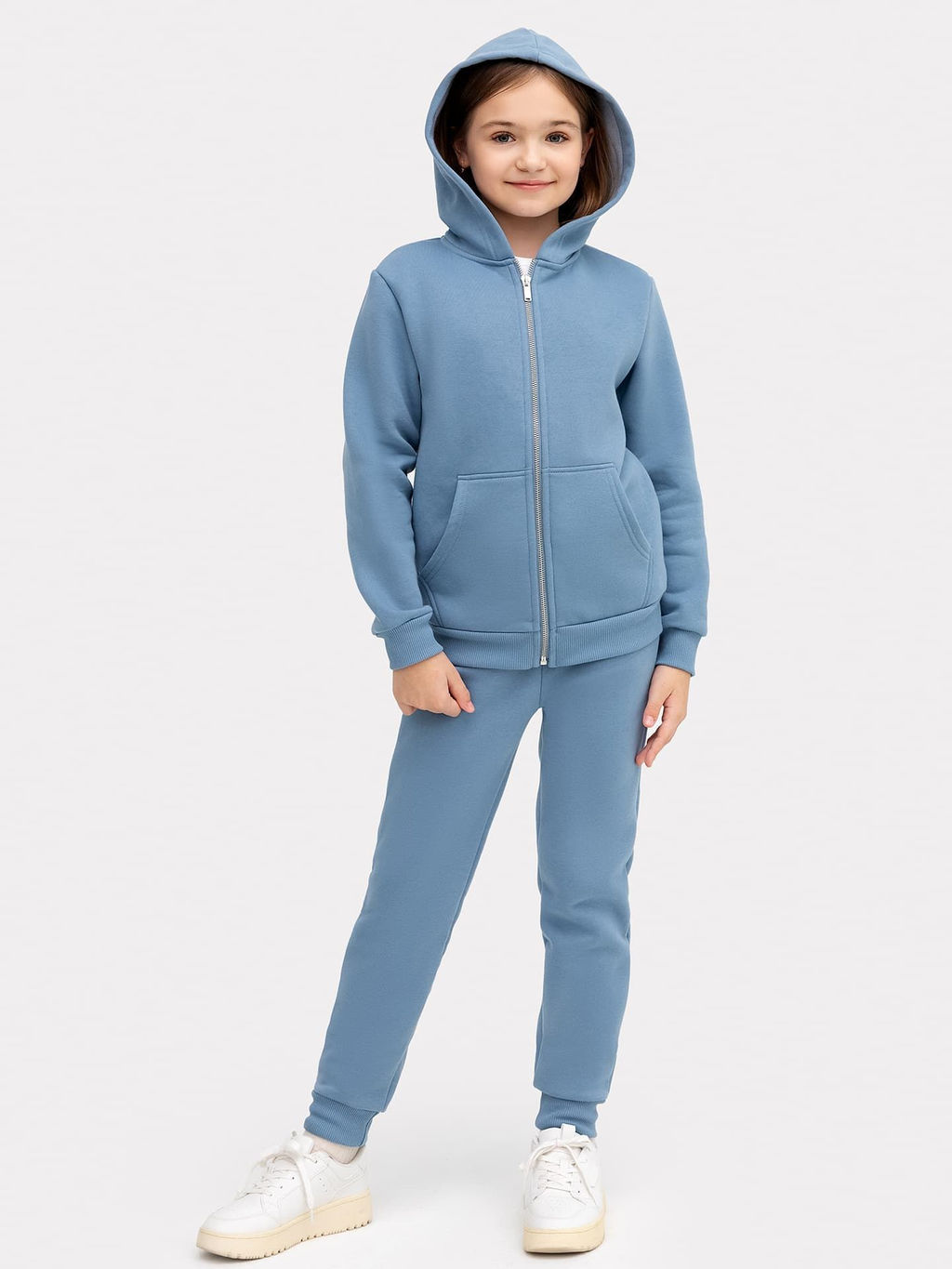 Комплект для девочек (жакет, брюки) в туманно-голубом цвете - Mark formelle фото 2