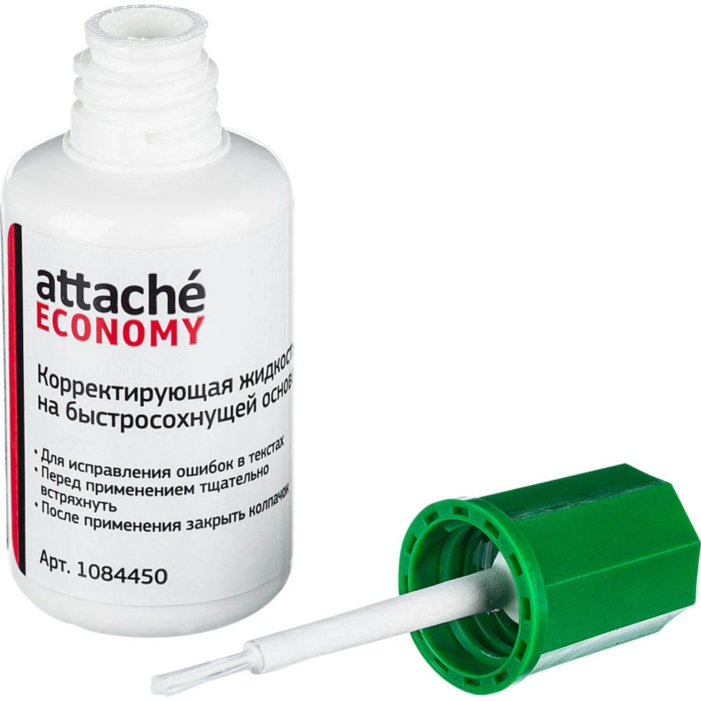 Корректирующая жидкость 16г Attache Economy быстросохнущая основа кисточка  фото 2