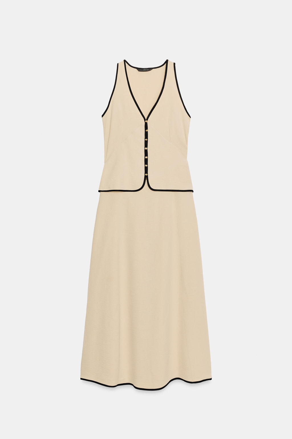 VESTIDO MIDI VIVOS CONTRASTE / Beige claro - Zara фото 8