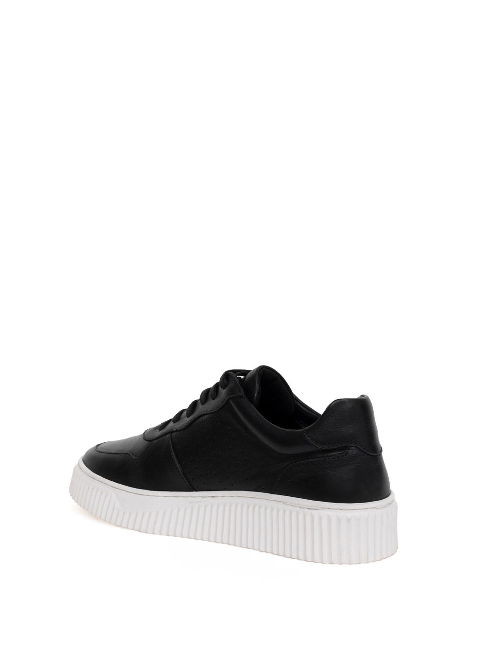 Siyah %100 Deri Casual Ayakkab_