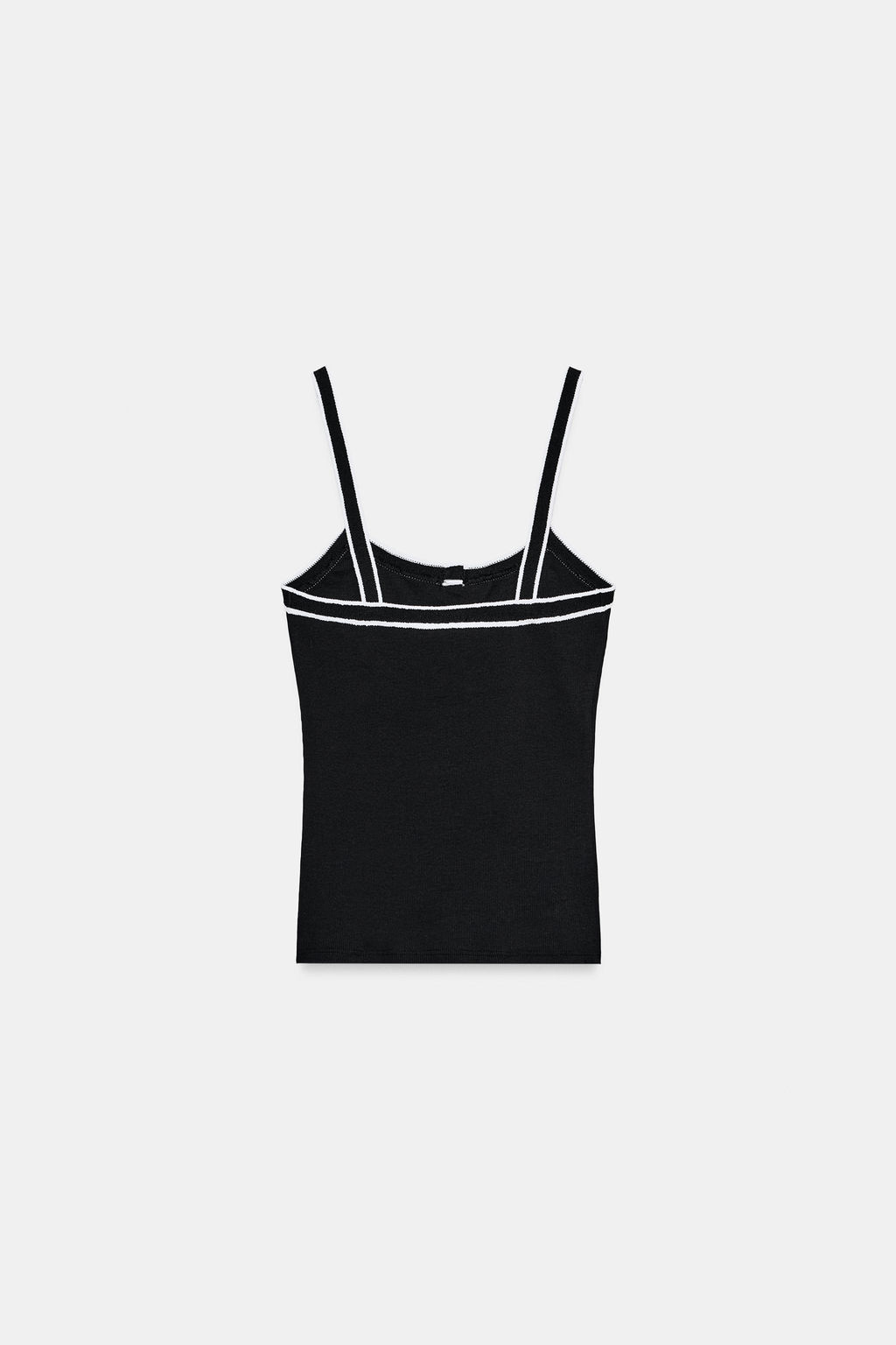 TOP TIRANTES VIVOS CONTRASTE / Negro / Blanco - Zara фото 6
