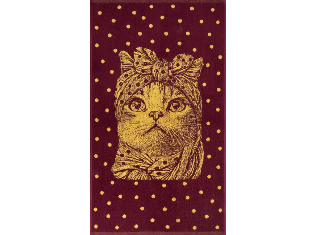 Полотенце махровое 6с103.412ж1 Кошка в горошек(кр.дерево1) 50х90см