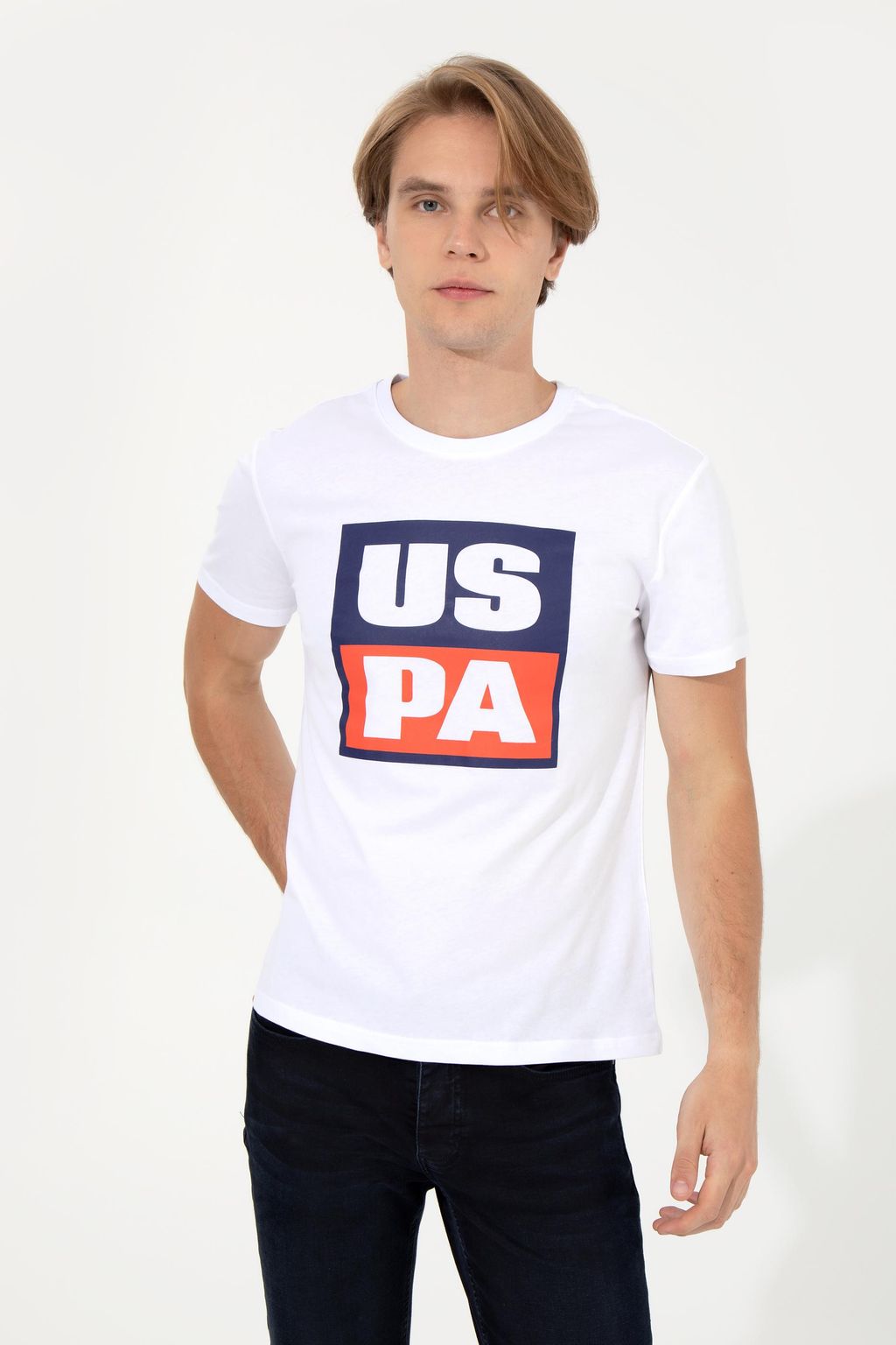 U. S. Polo Assn Мужская белая футболка с круглым вырезом - U.s. polo assn фото 3