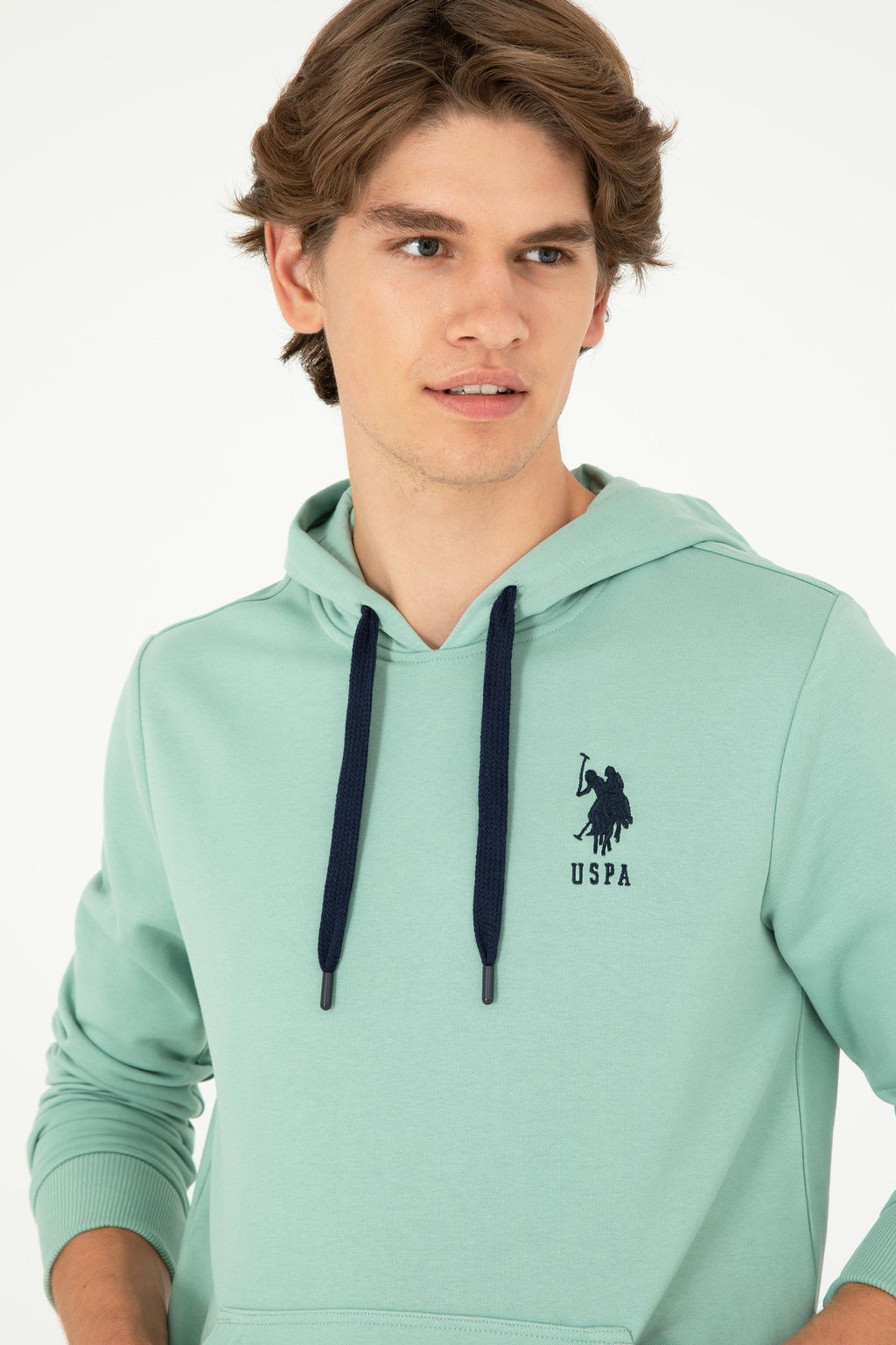Мужская базовая толстовка зеленого цвета - U.s. polo assn фото 2