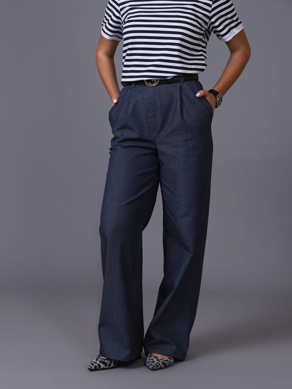 Женские Брюки широкие палаццо. С046 Джинс от фабрики Спортсоло