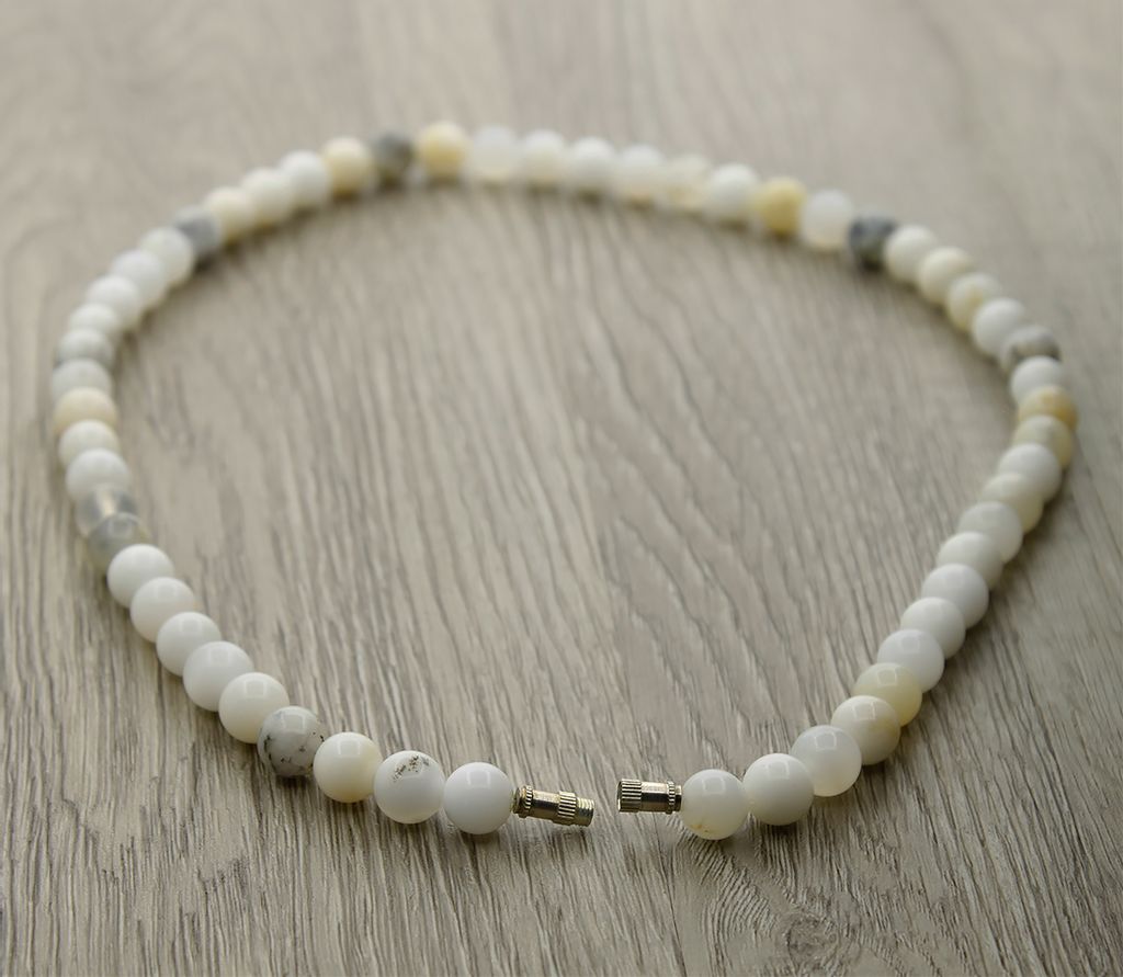 Бусы опал "Альба", круг 8мм, короткие 47см