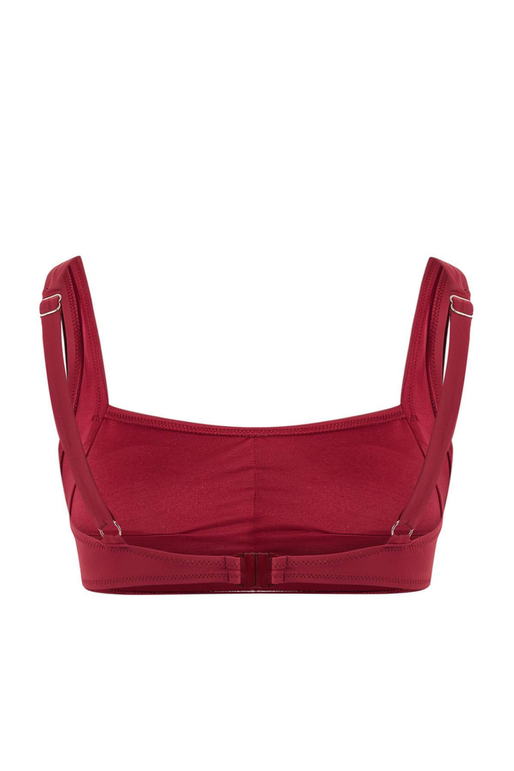 Bordo Buzgu Detayl? Bralette Kapl? Basic Bikini Ustu TBESS25BU00035