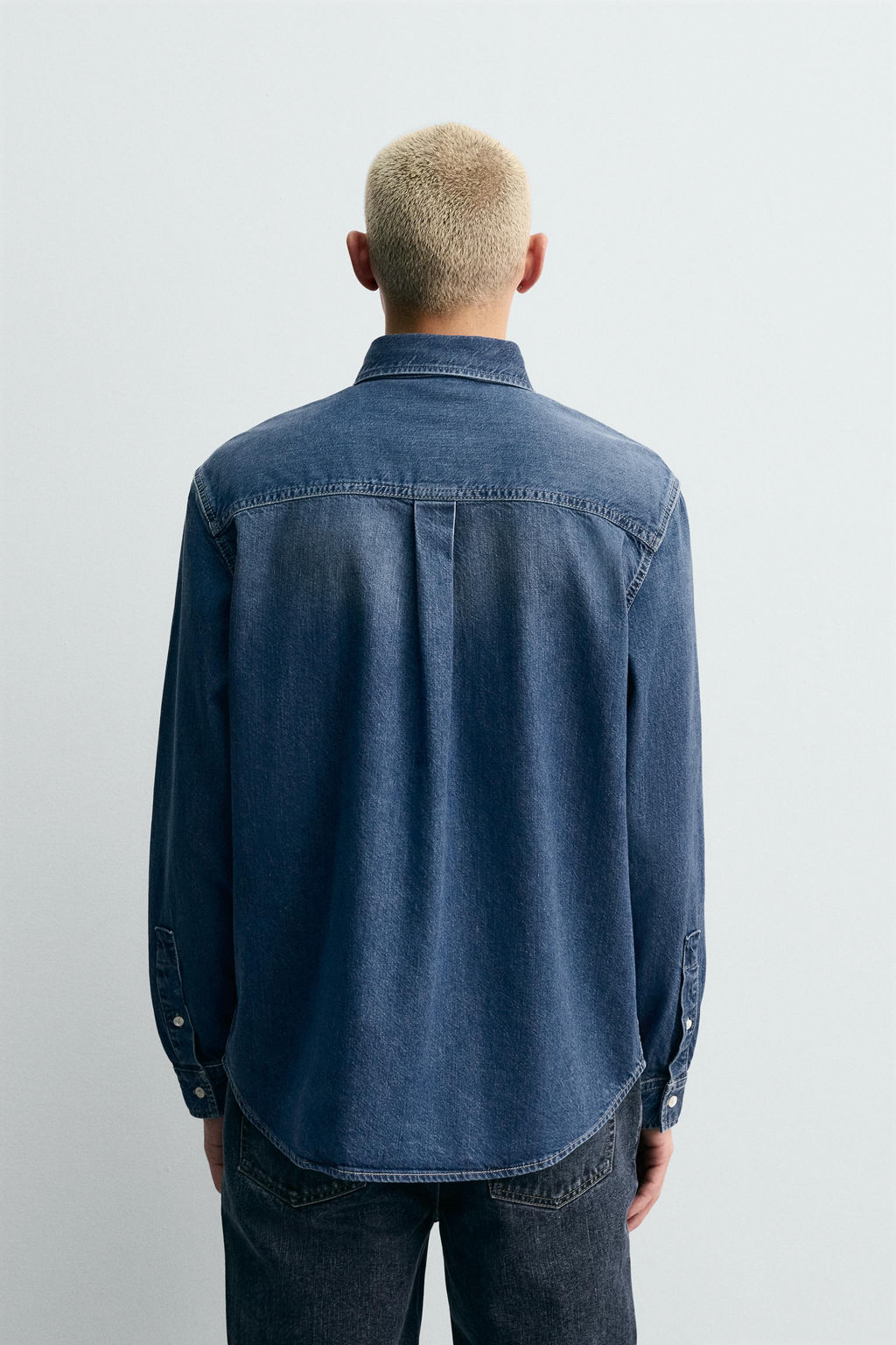 COTTON-CASHMERE DENIM SHIRT - Zara фото 3
