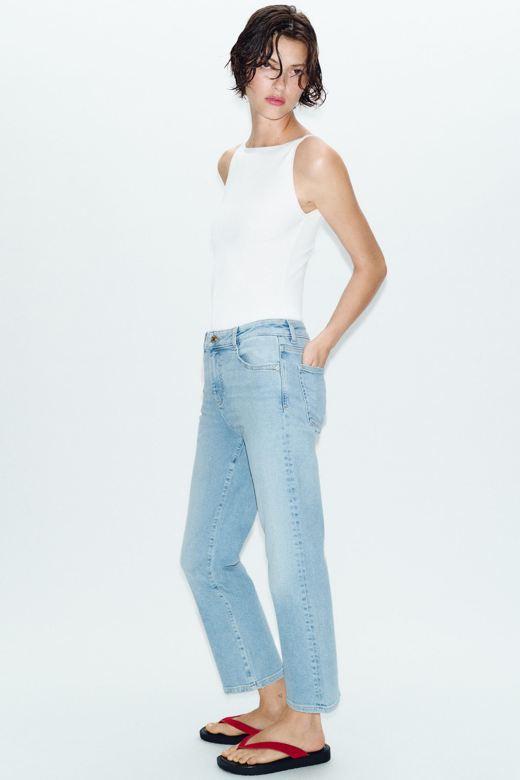 JEANS Z1975 MINI FLARE TIRO ALTO / Azul claro