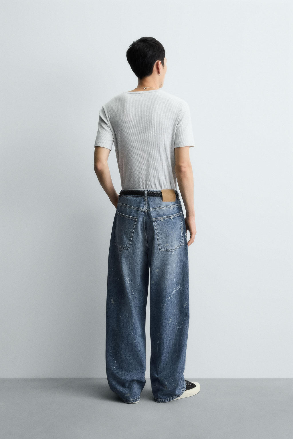 BAGGY FIT JEANS WITH PAINT SPLATTER - Zara фото 3