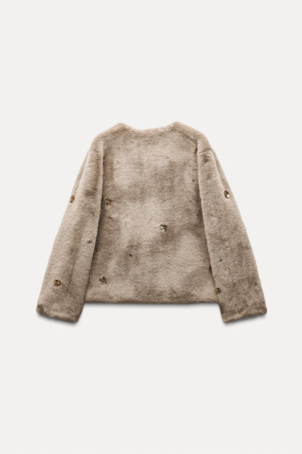 SHORT FAUX FUR COAT - Zara фото 3