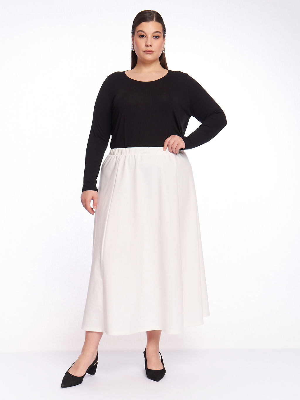 Юбка из плотного трикотажа UB17406WHT04