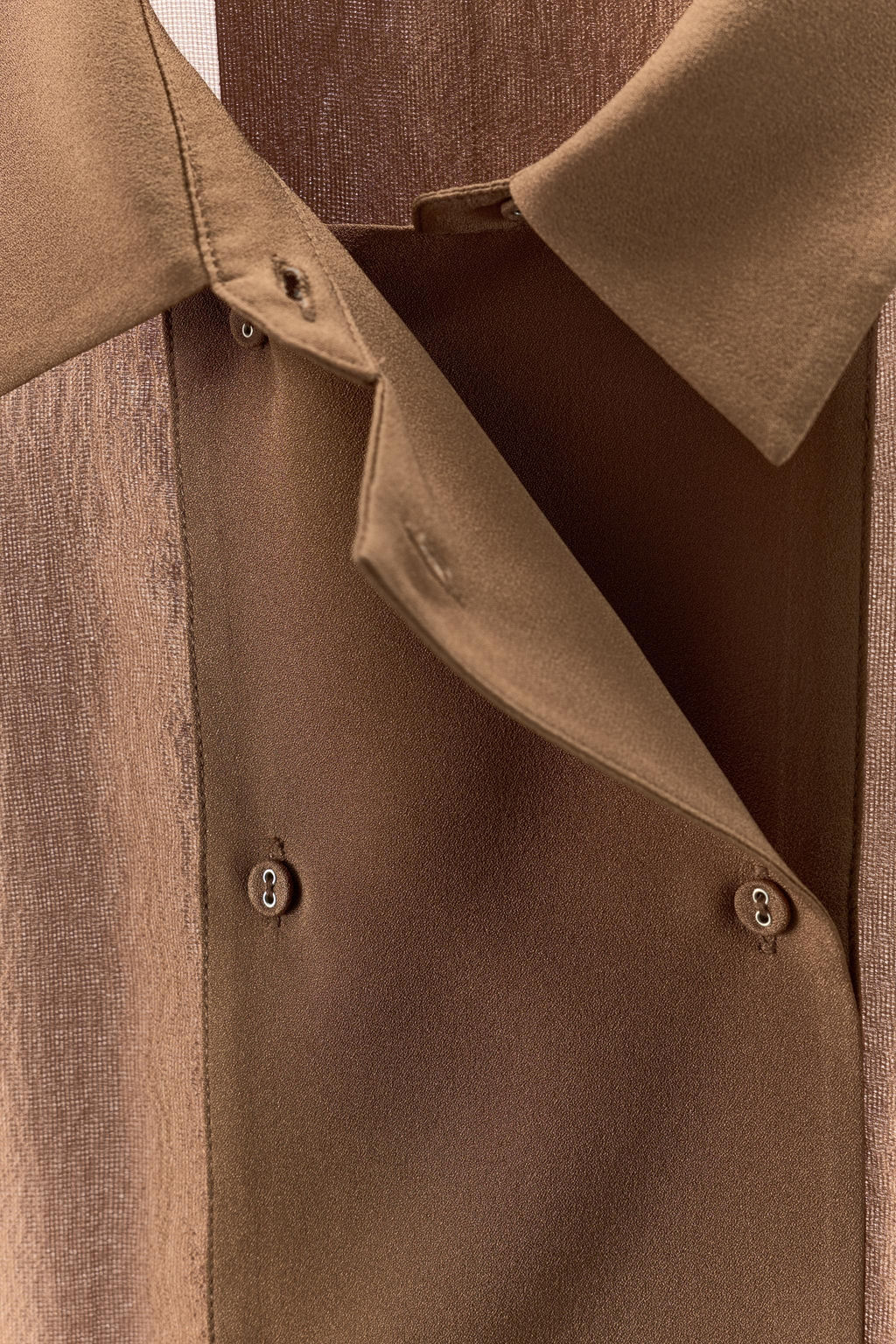 100% SILK DOUBLE-BREASTED SHIRT - Zara фото 8
