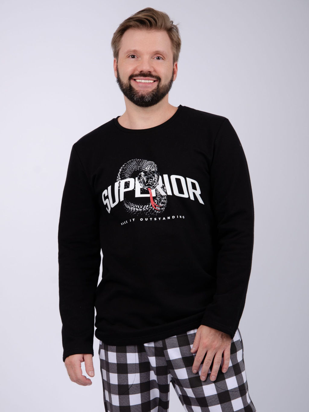 Пижама Превосходство, футер начес - Малина фото 7