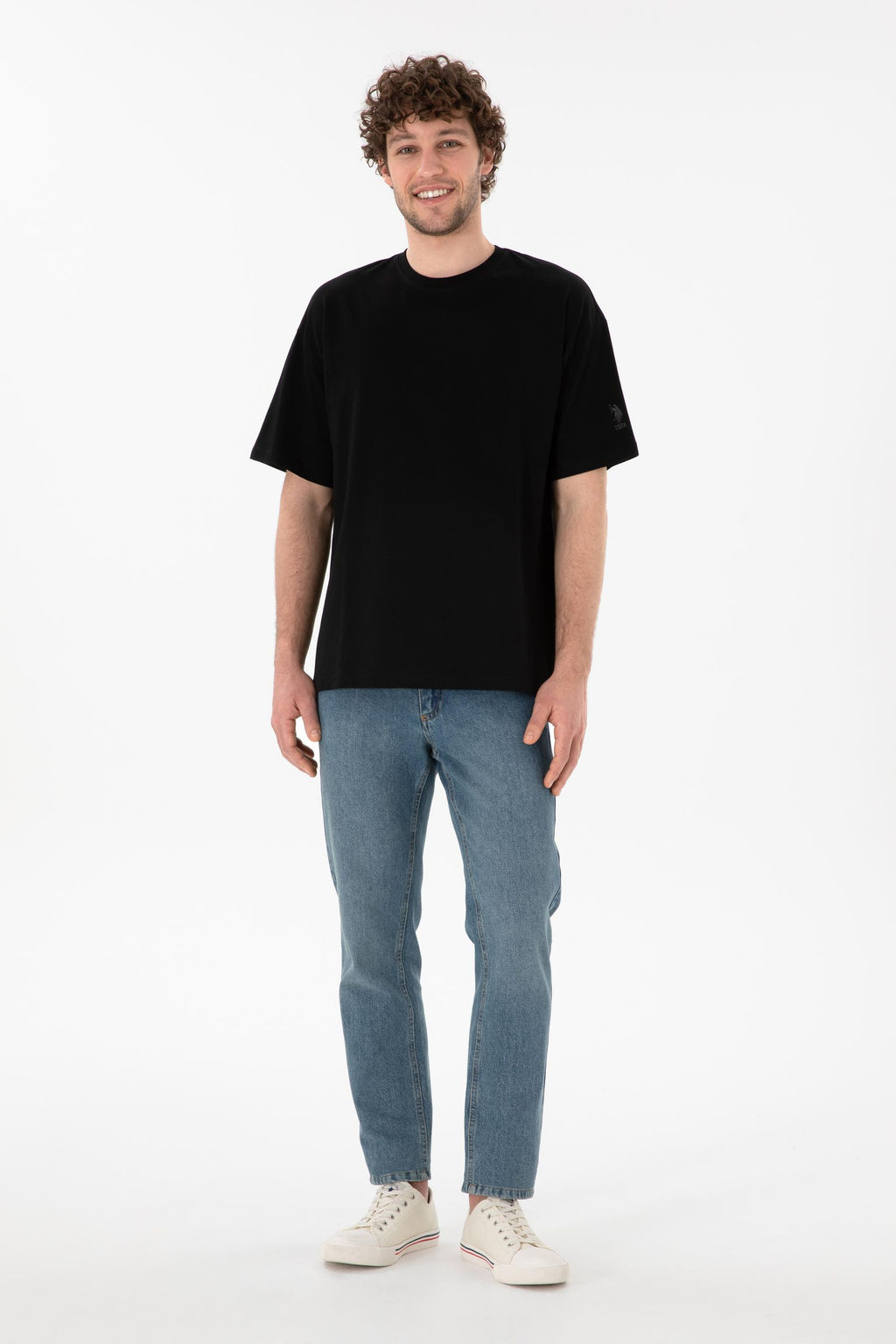 Erkek Oversize Fit Bisiklet Yaka Siyah Ti__rt Sepette S_rpriz _ndirim - U.s. polo assn фото 5