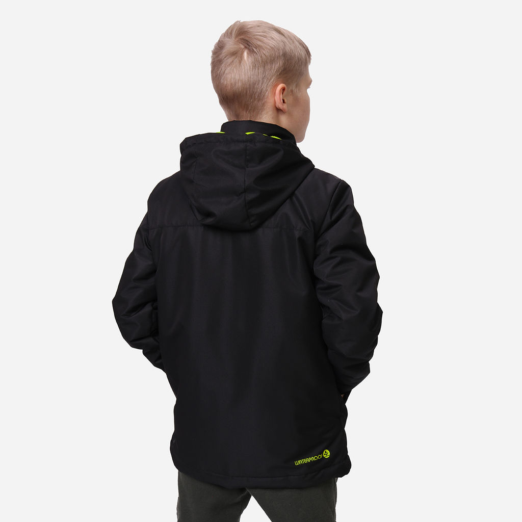 RODOS Куртка для мальчика мембрана демисезон М-245 Чёрный/Чёрный/Лайм