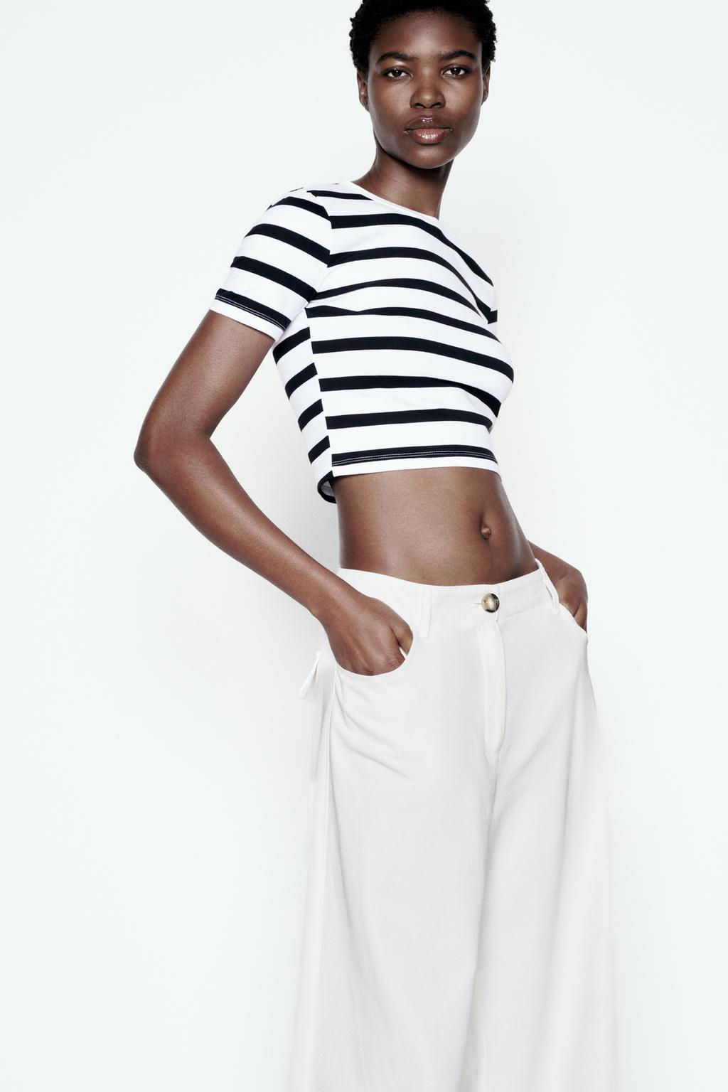 CROPPED STRETCH T-SHIRT - Zara фото 19