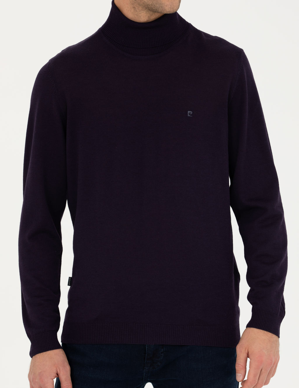 Mor Slim Fit Bal_k__ Yaka Y_n Kar___ml_ Basic Triko Kazak
