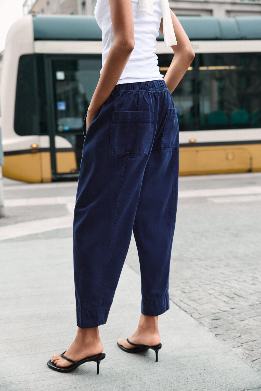 PANTAL?N CINTURA EL?STICA / Marino - Zara фото 5