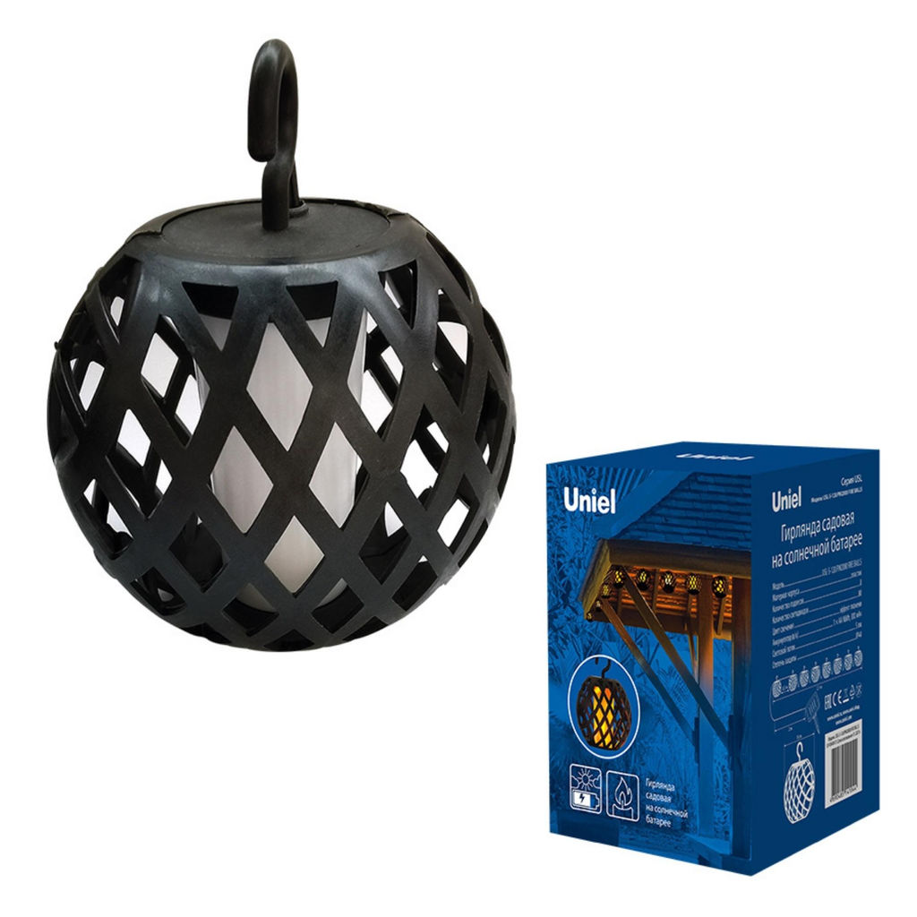 USL-S-120/PM2000 FIRE BALLS Садовая гирлянда на солнечной батарее Огненные шары. 80 светодиодов. Эффект пламени. 1*АА Ni-Mh аккумулятор в/к. IP44. TM Uniel - Volpe фото 9