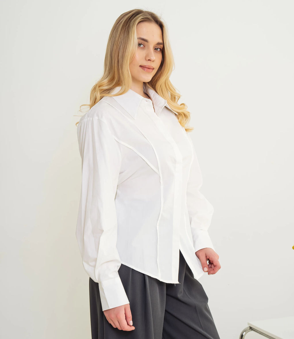 Рубашка #КТ3696, белый - Dommod фото 2