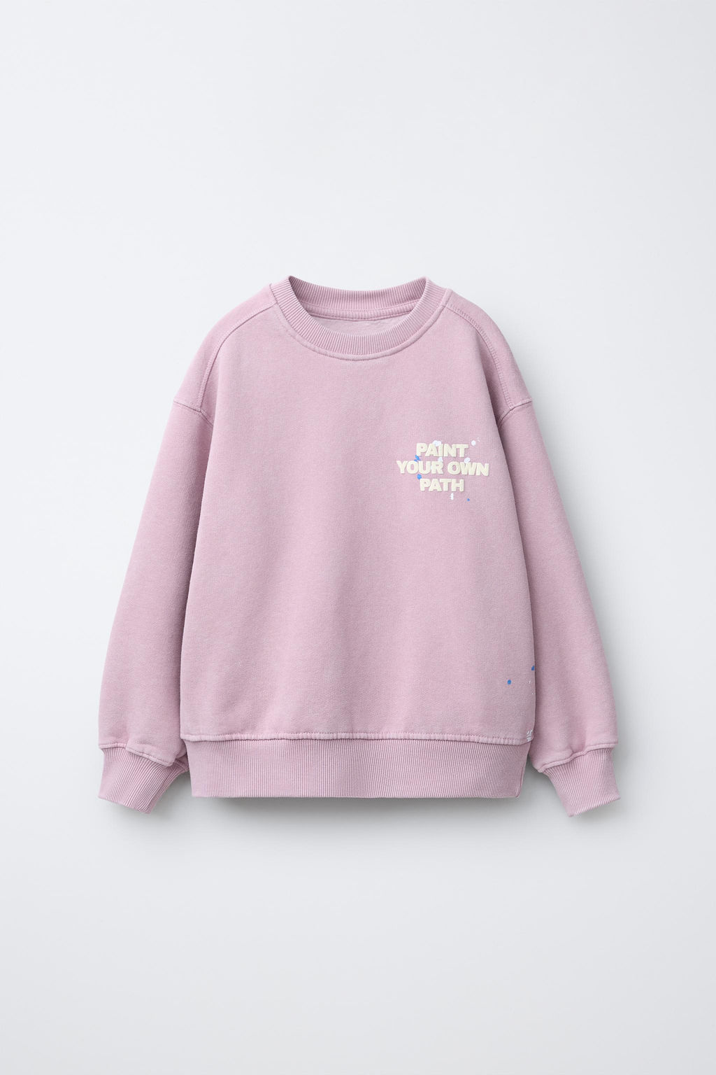 SUDADERA EFECTO LAVADO TEXTO / Rosa pastel - Zara фото 2