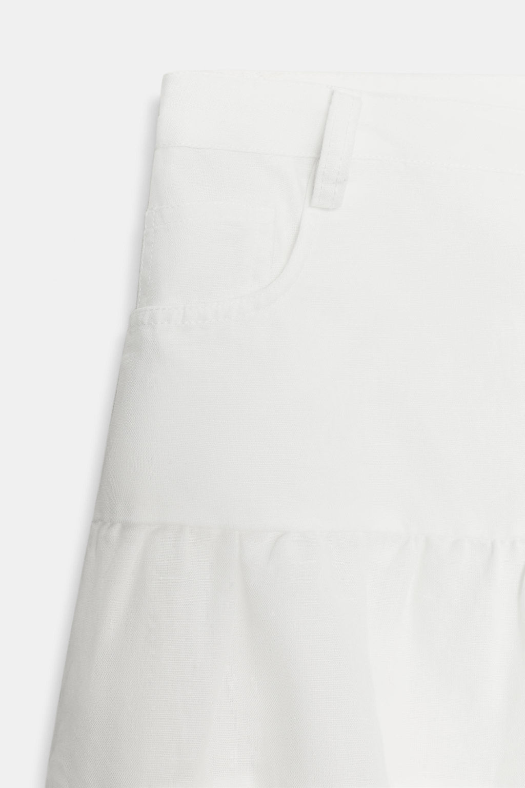 FALDA CON LINO VOLANTES / Blanco roto - Zara фото 6