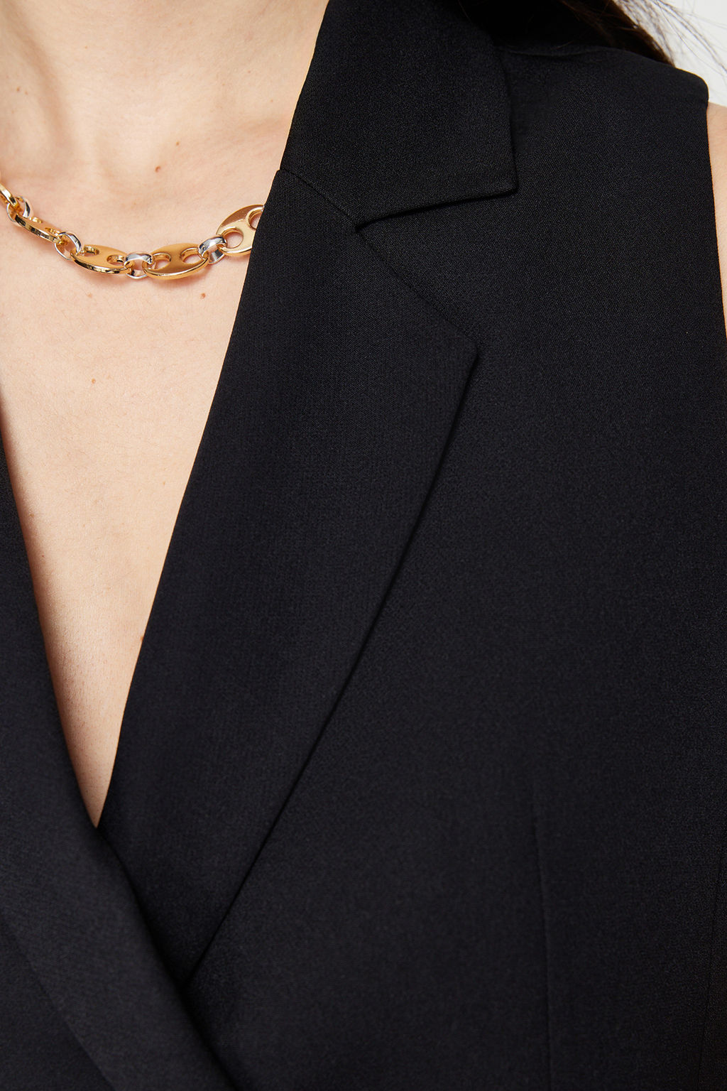 Trendyolmilla Siyah Fitted Dokuma Crop Yelek TWOSS24YE00032  фото 5