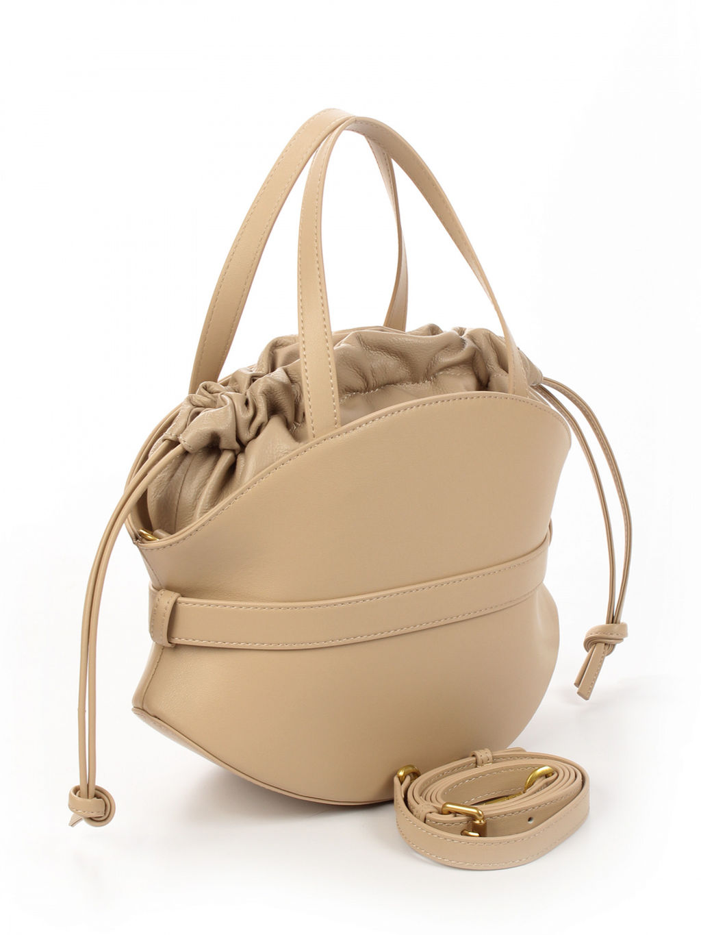 LACCOMA сумка АМ2420-темно-бежевый натуральная кожа хлопок