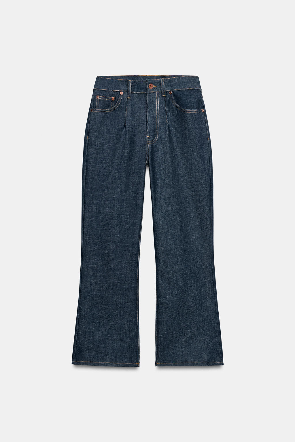 JEANS ZW COLLECTION CROPPED FLARE TIRO MEDIO / Azul - Zara фото 5