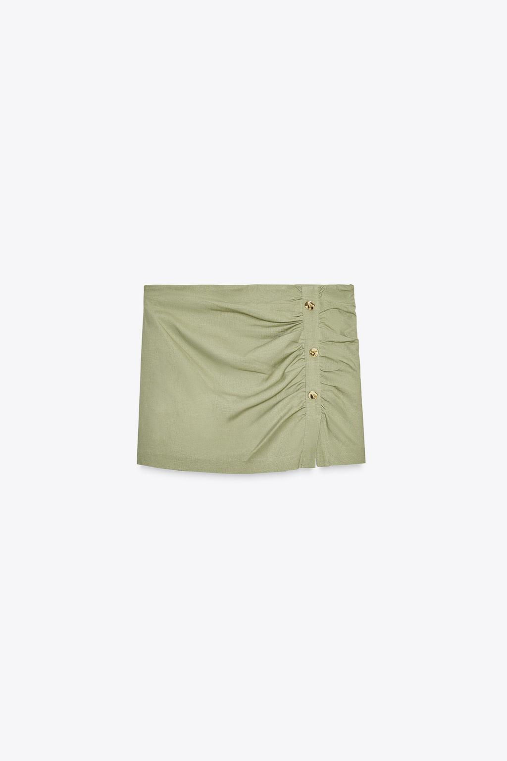 GATHERED LINEN BLEND SKORT - Zara фото 5