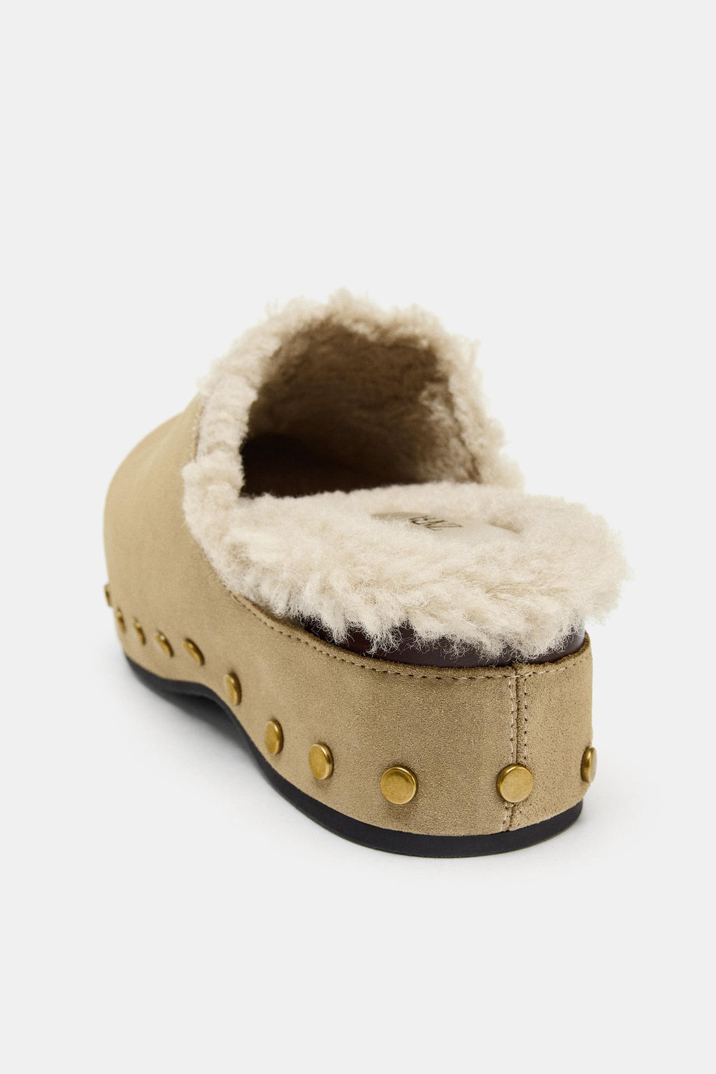 STUDDED SPLIT SUEDE CLOGS
