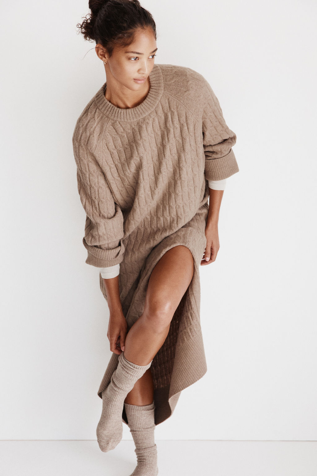 Maxivestido en punto trenzado - H&m фото 3